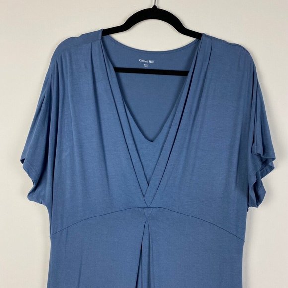 Garnet Hill Blue Midi Dress - Picture 2 of 11